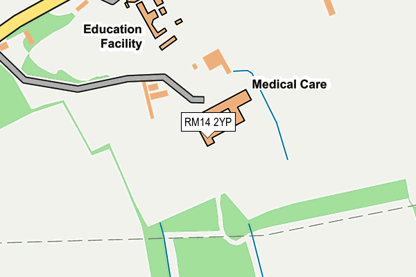 RM14 2YP map - OS OpenMap – Local (Ordnance Survey)