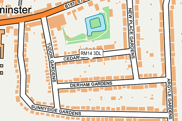 RM14 3DL map - OS OpenMap – Local (Ordnance Survey)