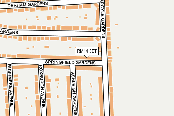 RM14 3ET map - OS OpenMap – Local (Ordnance Survey)