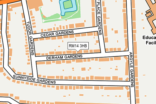 RM14 3HB map - OS OpenMap – Local (Ordnance Survey)