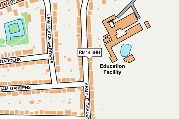 RM14 3HH map - OS OpenMap – Local (Ordnance Survey)