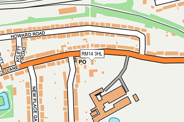 RM14 3HL map - OS OpenMap – Local (Ordnance Survey)