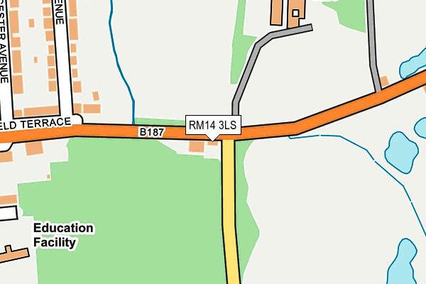 RM14 3LS map - OS OpenMap – Local (Ordnance Survey)