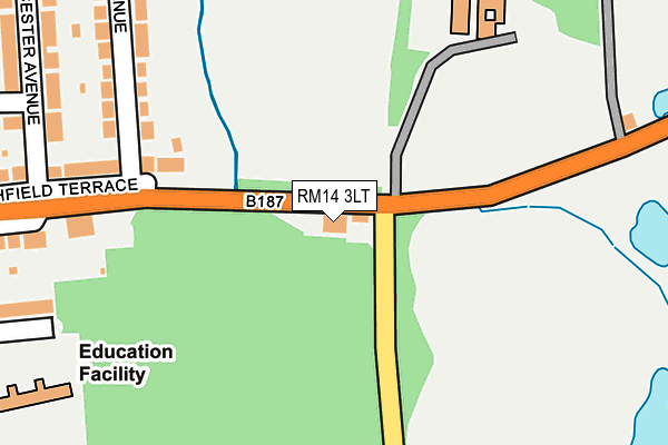 RM14 3LT map - OS OpenMap – Local (Ordnance Survey)