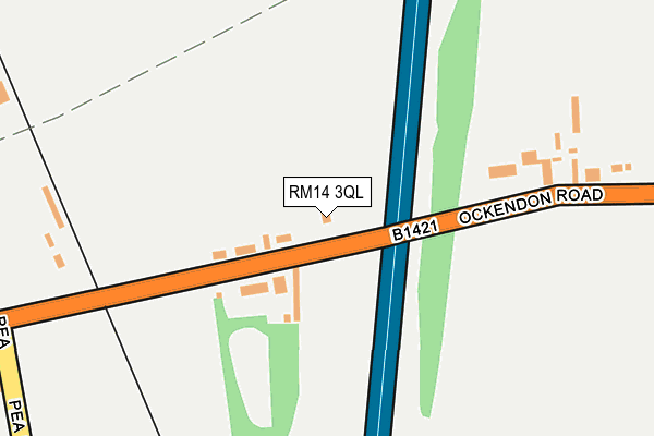 RM14 3QL map - OS OpenMap – Local (Ordnance Survey)