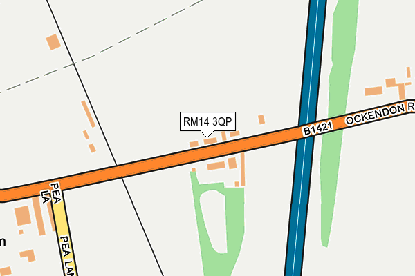 RM14 3QP map - OS OpenMap – Local (Ordnance Survey)