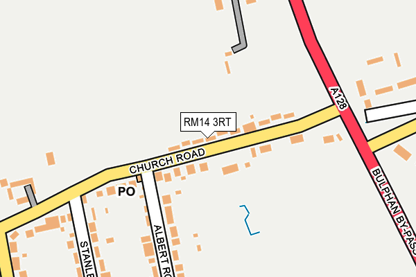 RM14 3RT map - OS OpenMap – Local (Ordnance Survey)