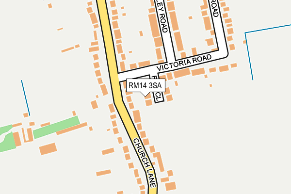 RM14 3SA map - OS OpenMap – Local (Ordnance Survey)
