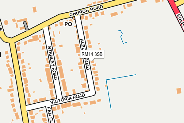 RM14 3SB map - OS OpenMap – Local (Ordnance Survey)