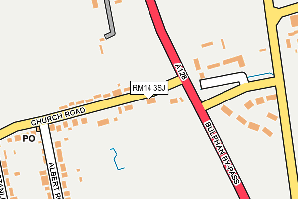 RM14 3SJ map - OS OpenMap – Local (Ordnance Survey)