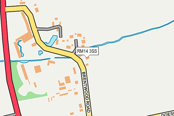 RM14 3SS map - OS OpenMap – Local (Ordnance Survey)
