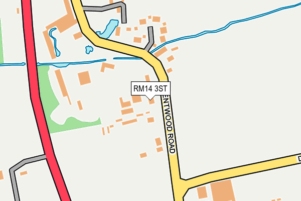 RM14 3ST map - OS OpenMap – Local (Ordnance Survey)