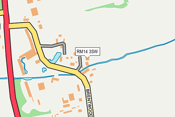 RM14 3SW map - OS OpenMap – Local (Ordnance Survey)