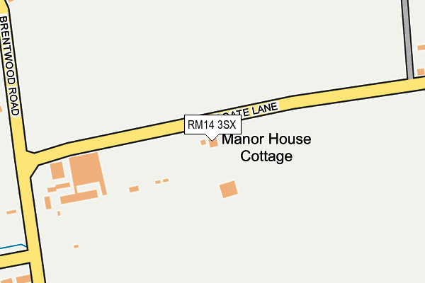 RM14 3SX map - OS OpenMap – Local (Ordnance Survey)