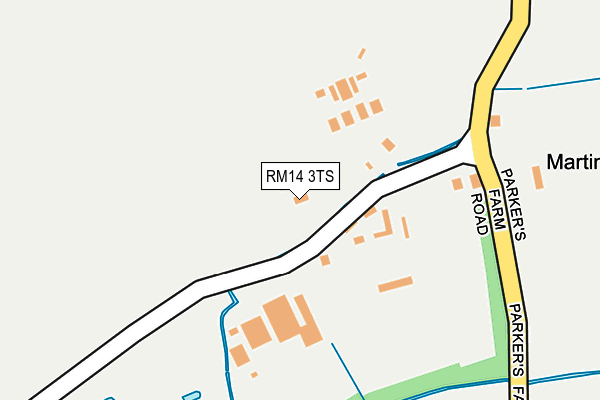 RM14 3TS map - OS OpenMap – Local (Ordnance Survey)