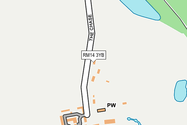 RM14 3YB map - OS OpenMap – Local (Ordnance Survey)