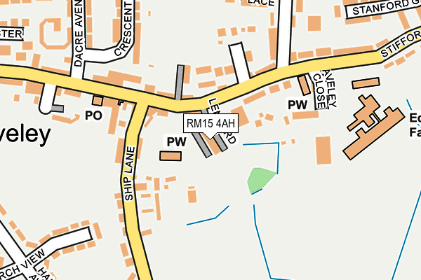 RM15 4AH map - OS OpenMap – Local (Ordnance Survey)