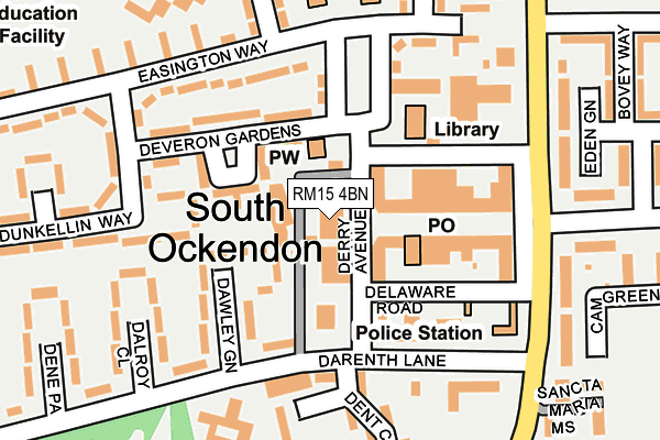 RM15 4BN map - OS OpenMap – Local (Ordnance Survey)