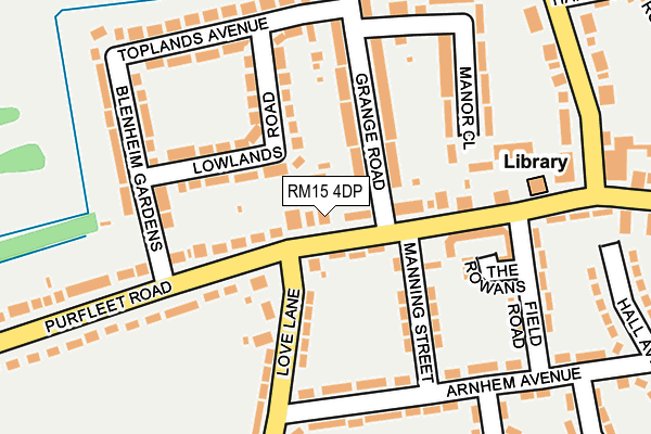 RM15 4DP map - OS OpenMap – Local (Ordnance Survey)