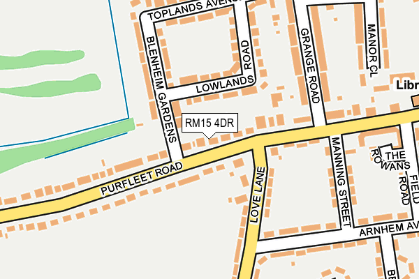 RM15 4DR map - OS OpenMap – Local (Ordnance Survey)