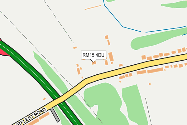 RM15 4DU map - OS OpenMap – Local (Ordnance Survey)