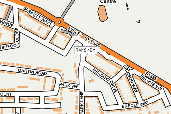 RM15 4DY map - OS OpenMap – Local (Ordnance Survey)