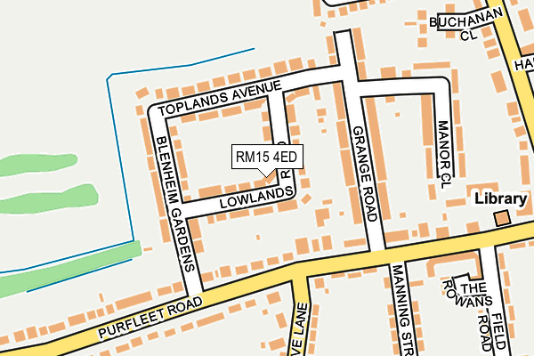 RM15 4ED map - OS OpenMap – Local (Ordnance Survey)