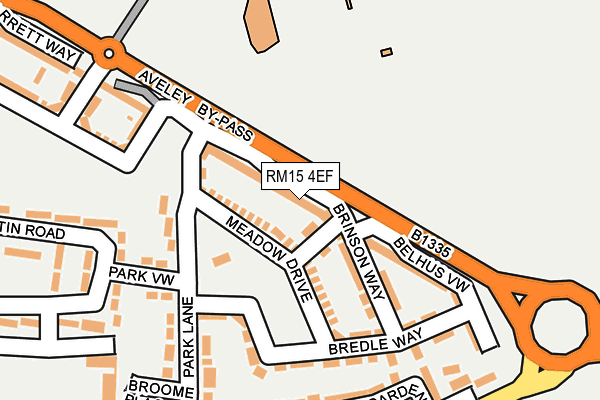 RM15 4EF map - OS OpenMap – Local (Ordnance Survey)