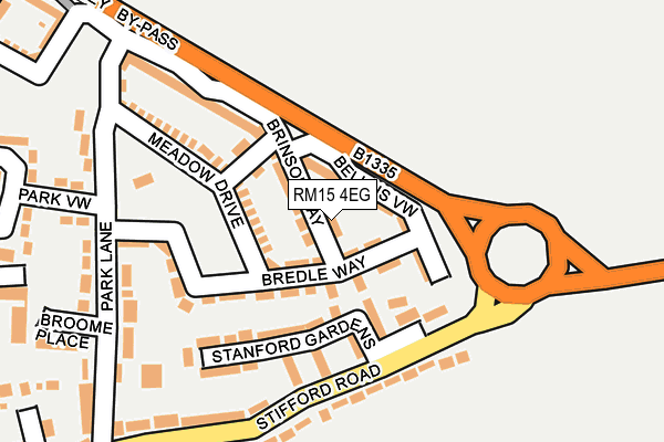 RM15 4EG map - OS OpenMap – Local (Ordnance Survey)