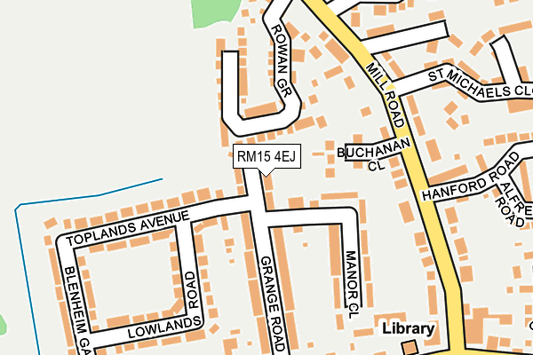 RM15 4EJ map - OS OpenMap – Local (Ordnance Survey)