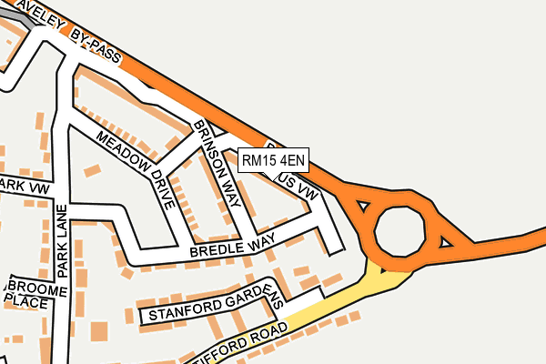 RM15 4EN map - OS OpenMap – Local (Ordnance Survey)