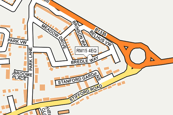 RM15 4EQ map - OS OpenMap – Local (Ordnance Survey)