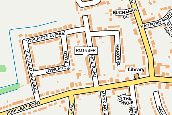 RM15 4ER map - OS OpenMap – Local (Ordnance Survey)