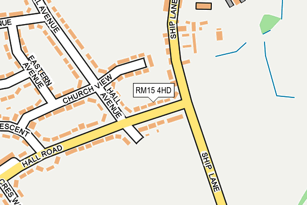 RM15 4HD map - OS OpenMap – Local (Ordnance Survey)