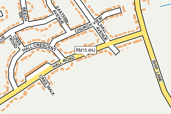 RM15 4HJ map - OS OpenMap – Local (Ordnance Survey)