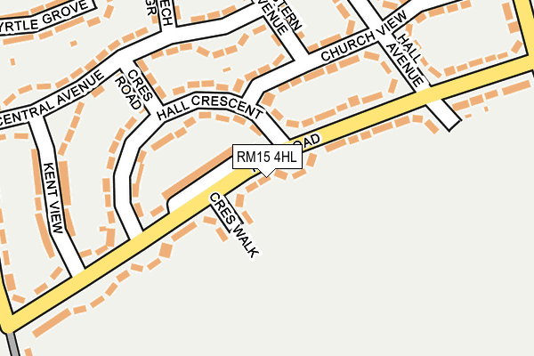 RM15 4HL map - OS OpenMap – Local (Ordnance Survey)