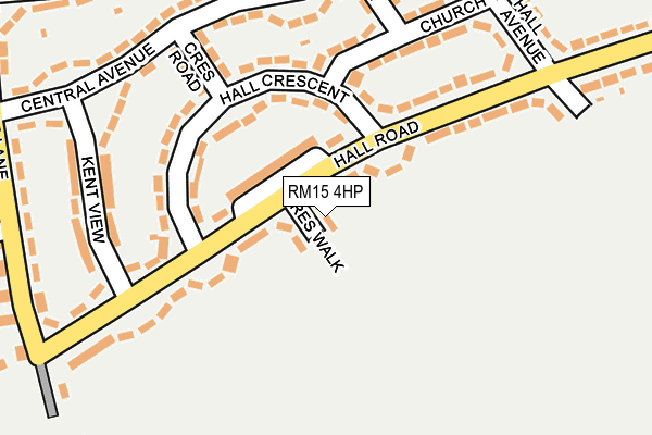 RM15 4HP map - OS OpenMap – Local (Ordnance Survey)