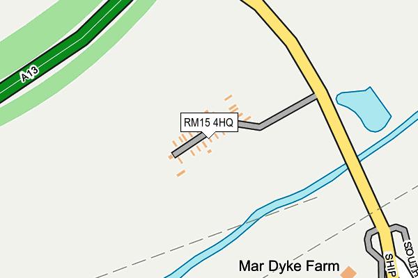 RM15 4HQ map - OS OpenMap – Local (Ordnance Survey)