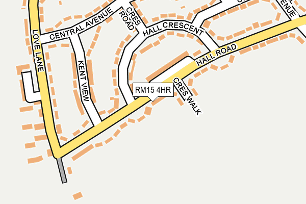 RM15 4HR map - OS OpenMap – Local (Ordnance Survey)