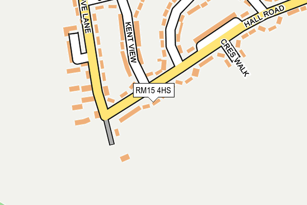 RM15 4HS map - OS OpenMap – Local (Ordnance Survey)