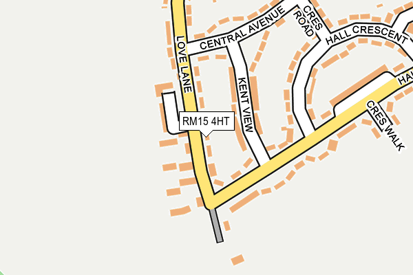 RM15 4HT map - OS OpenMap – Local (Ordnance Survey)