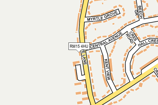 RM15 4HU map - OS OpenMap – Local (Ordnance Survey)