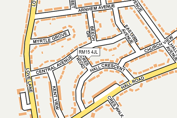 RM15 4JL map - OS OpenMap – Local (Ordnance Survey)