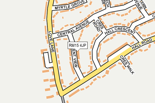 RM15 4JP map - OS OpenMap – Local (Ordnance Survey)