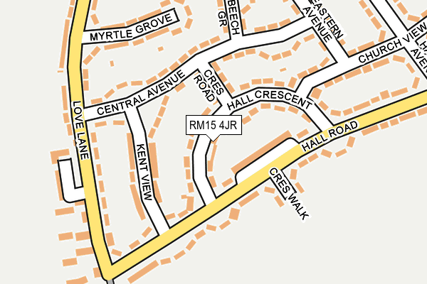 RM15 4JR map - OS OpenMap – Local (Ordnance Survey)