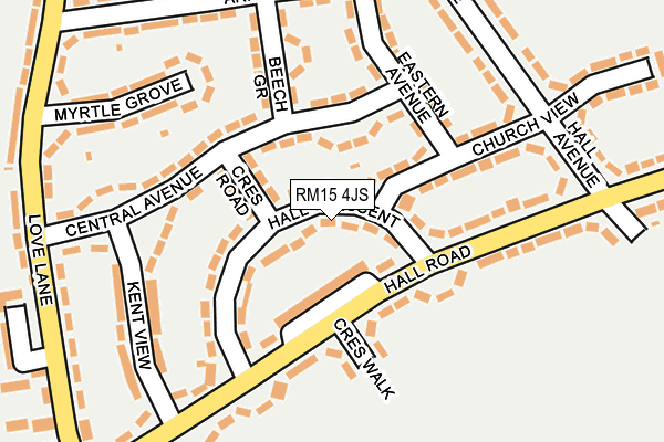 RM15 4JS map - OS OpenMap – Local (Ordnance Survey)