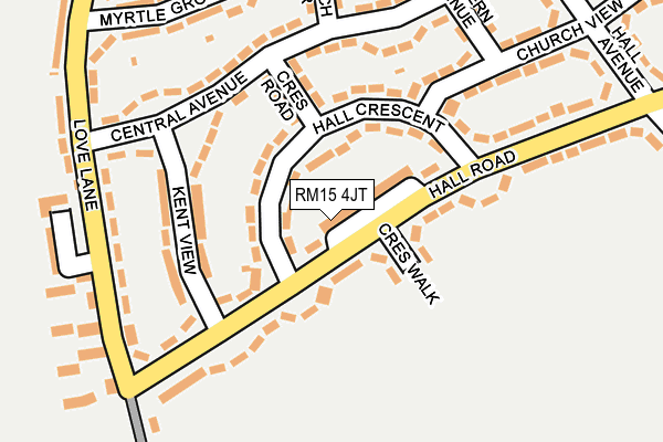 RM15 4JT map - OS OpenMap – Local (Ordnance Survey)