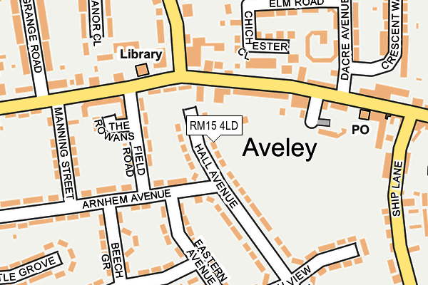 RM15 4LD map - OS OpenMap – Local (Ordnance Survey)