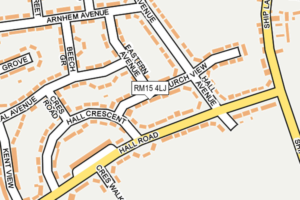 RM15 4LJ map - OS OpenMap – Local (Ordnance Survey)