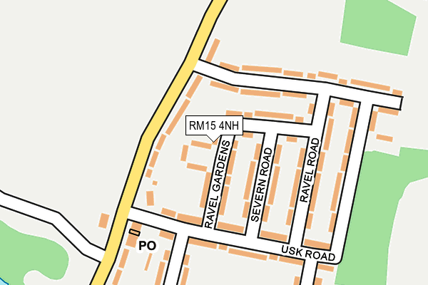 RM15 4NH map - OS OpenMap – Local (Ordnance Survey)